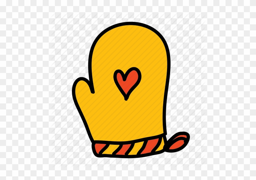 Yellow Clipart Mitten - Kitchen Mittens Ico #1622881