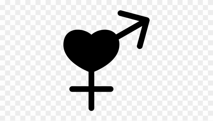 Heart With Female And Male Signs Vector - Signo De Femenino Y Masculino #1622993