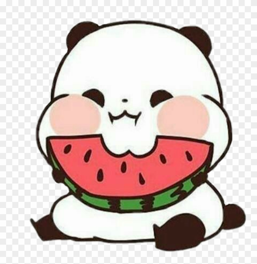 Panda Cute Love Watermelon Food - Panda Kawaii #1623097