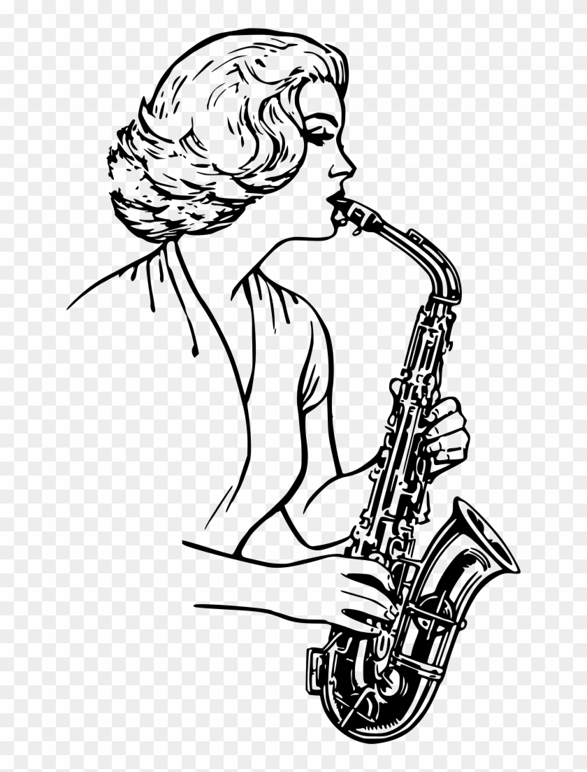 Info - Girl Playing Saxophone Drawing #1623176