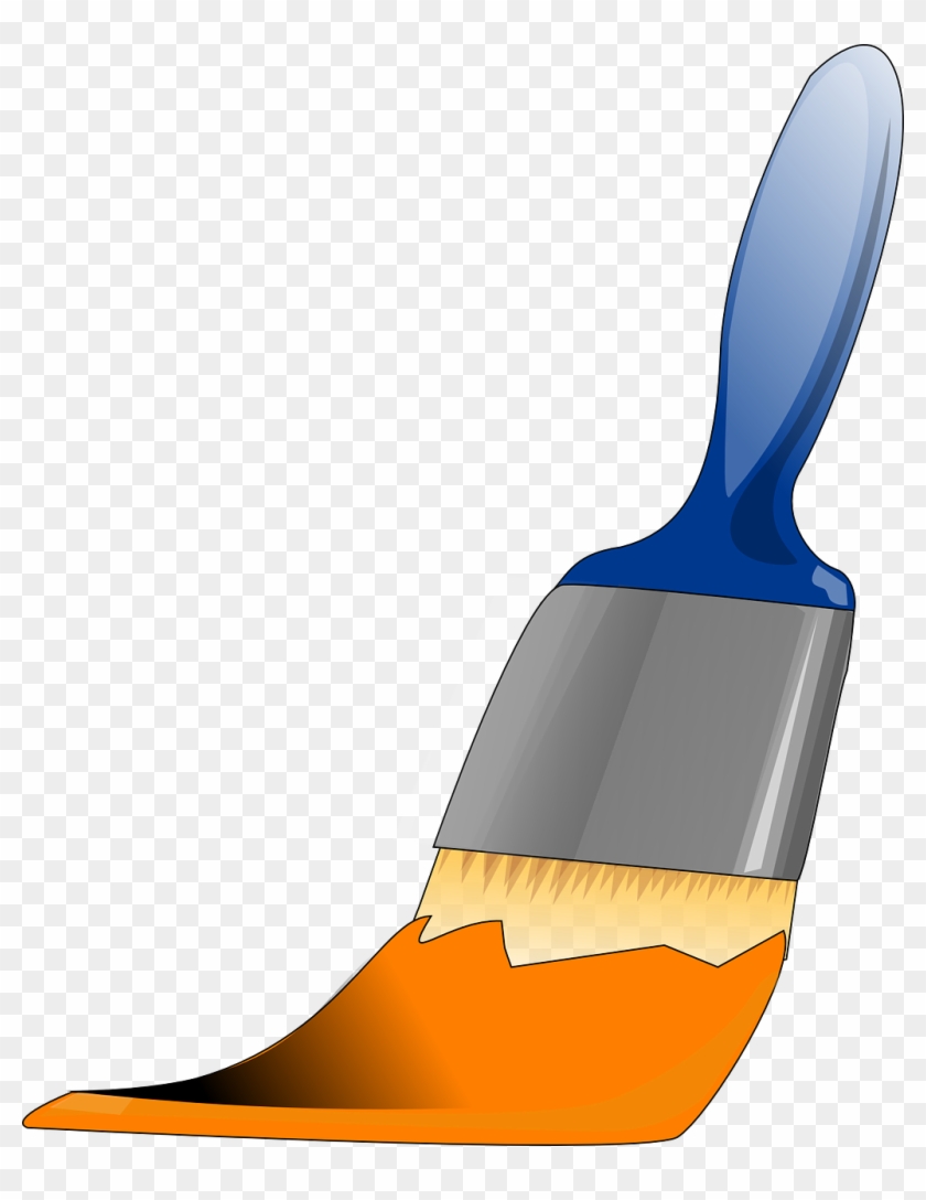 Brush Paint Orange - Blue Paint Brush Clip Art #1623239
