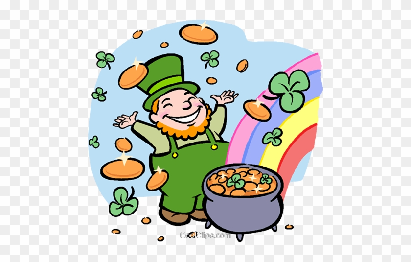 Leprechaun With Pot Of Gold Royalty Free Vector Clip - Clipart To Be Lucky #1623335