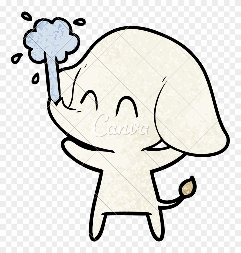 Cute Cartoon Elephant Spouting Water - Easy To Draw Arctic Wolf #1623363
