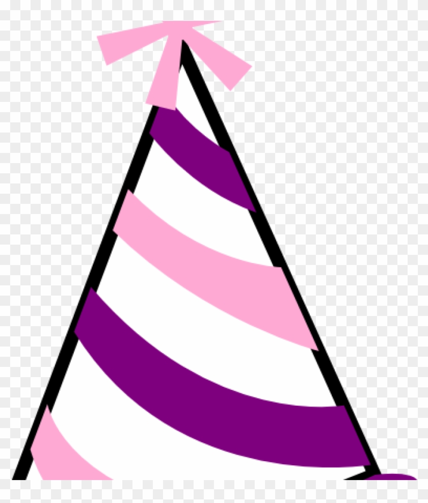Party Hat Clipart Pink And Purple Party Hat Clip Art - Animasi Topi Ulang Tahun #1623829