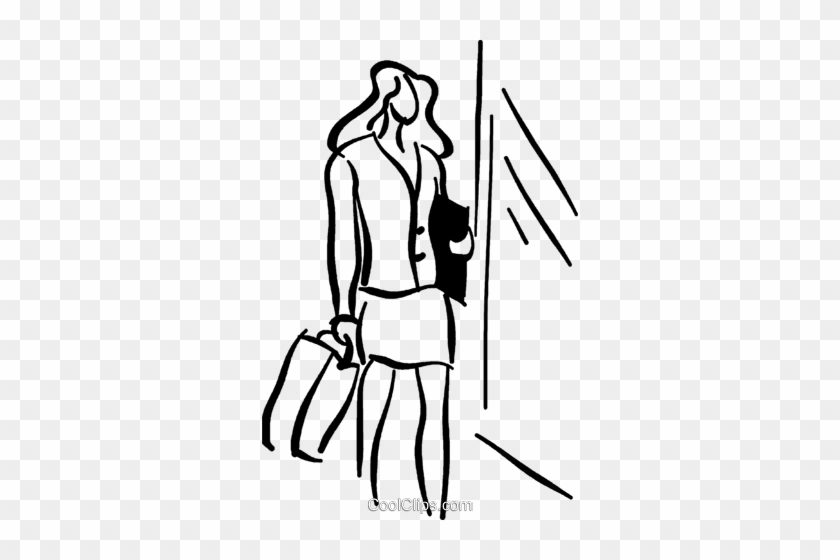 Woman With Shopping Bag Royalty Free Vector Clip Art - Illustration #1623961