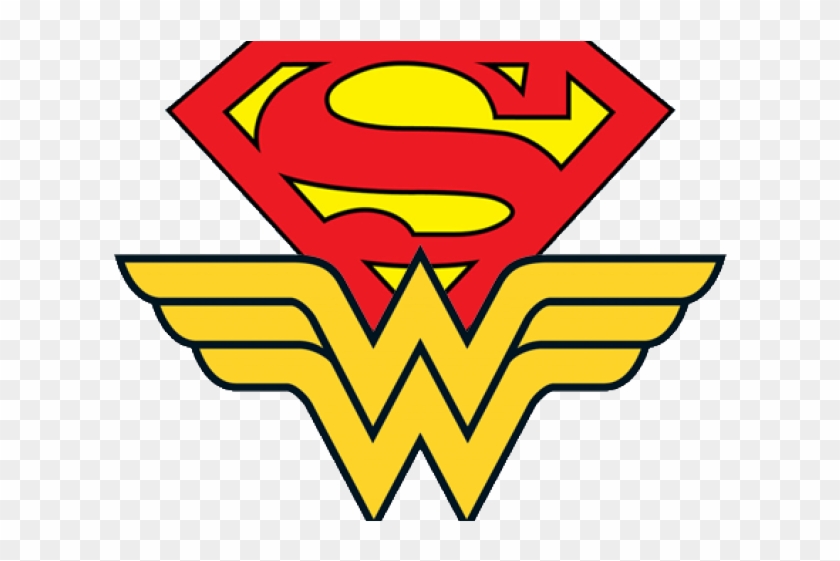 Drawn Superman Superwoman - Wonder Woman Supergirl Logo #1623981