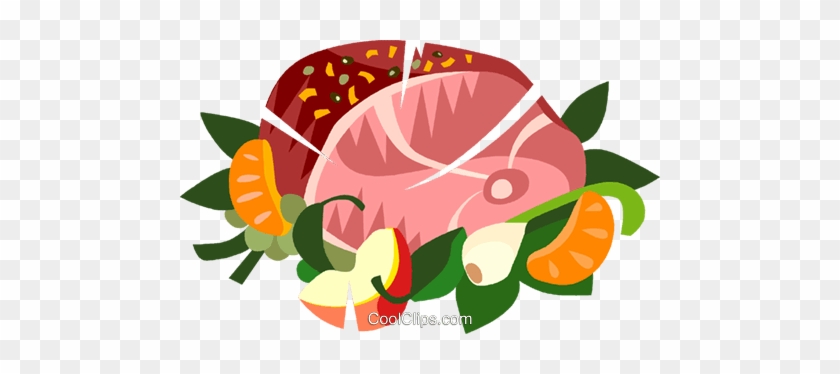 Ham Dinner Royalty Free Vector Clip Art Illustration - Ham Dinner Royalty Free Vector Clip Art Illustration #1624244