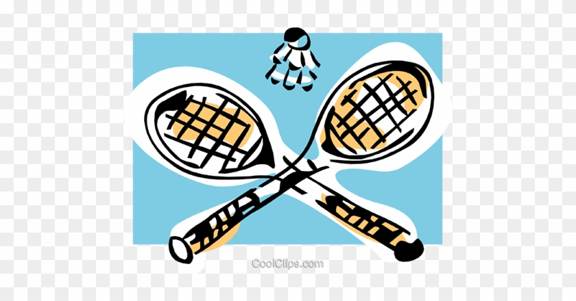 Badminton Rackets And Birdie Royalty Free Vector Clip - Badminton Rackets And Birdie Royalty Free Vector Clip #1624365