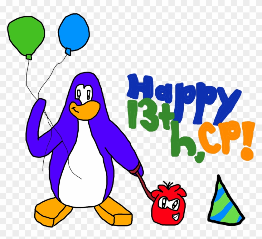 #penguin #puffle #birthday #party #drawing #digital - Cartoon #1624461