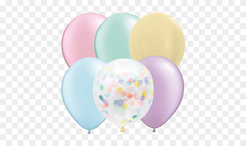 Balloons And Confetti Clipart - Pastel Balloons Png #1624495