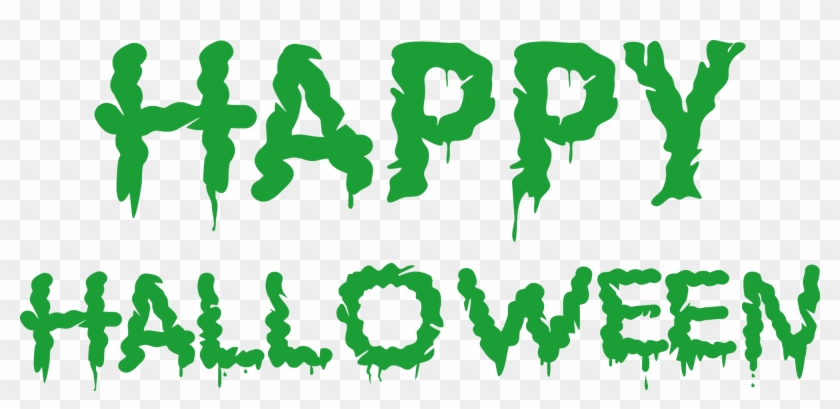 Green Happy Halloween Text - Illustration #1624655