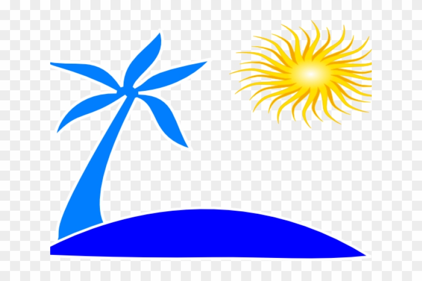 Wallpaper Clipart Island - Palm Tree Beach Logo #1624767