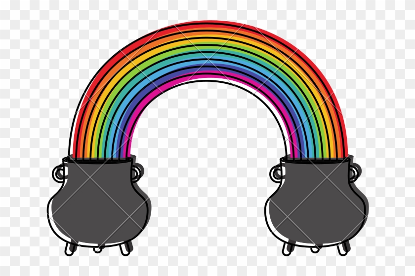 Pots Of Gold With Rainbow - Circle #1624771