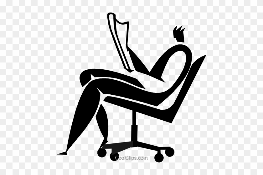 Man Reading A Newspaper In A Chair Royalty Free Vector - Office Chair #1624908