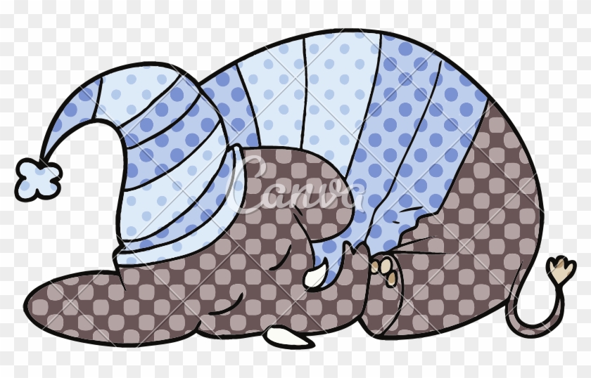 Cartoon Sleeping Elephant In Pajamas - Bird Photo Booth Png #1625004