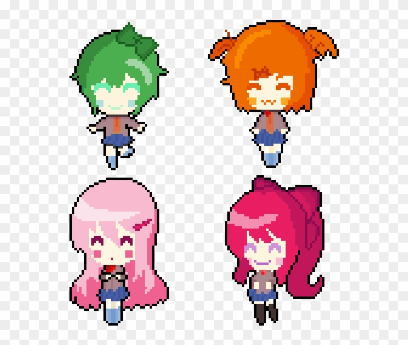 Doki Doki Literature Club By Pieindaskyct06 Doki Doki Literature Club Pixel Art Grid Free Transparent Png Clipart Images Download