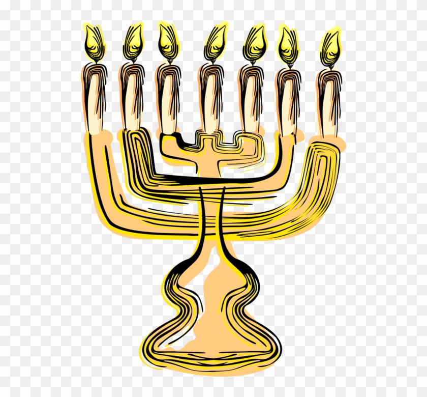 Vector Illustration Of Jewish Chanukah Hanukkah Menorah - Illustration #1625778