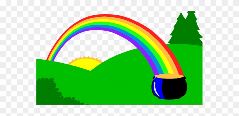 Pictures Of A Rainbow Free Stock Photo Illustration - Rainbow And Pot Of Gold #1625946