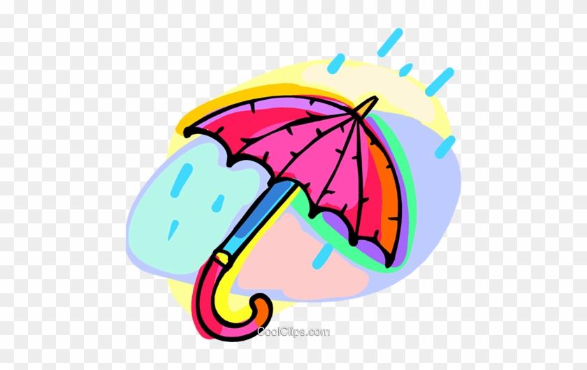 Umbrella With Raindrops Royalty Free Vector Clip Art - Umbrella Clip Art #1626081