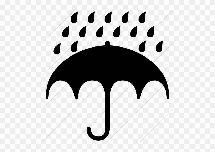 Umbrella Clipart Umbrella Raindrops Pencil And In Color - Umbrella With Rain Icon #1626085