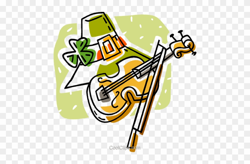 Hat With A Shamrock And Fiddle Royalty Free Vector - Irish Folk Music #1626137
