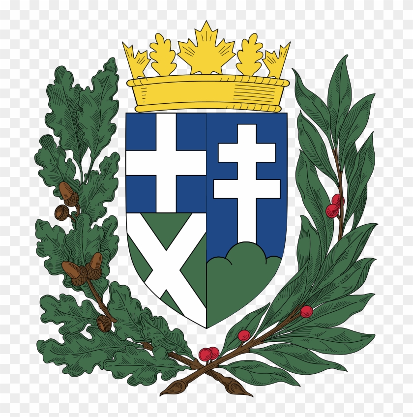 Coat Of Arms Of El Churi Version4 Cross Update - Oak And Olive Branch #1626410