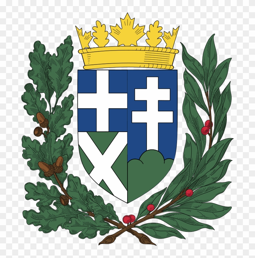 Coat Of Arms Of El Churi Version4 Cross Update - Oak And Olive Branch #1626410