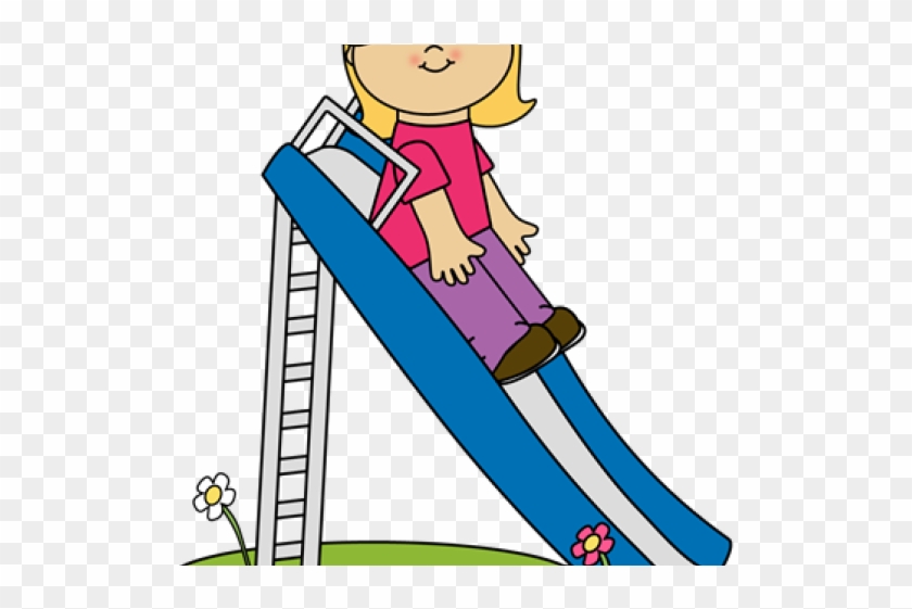 Sliding Cliparts - Girl On A Slide Clipart #1626434