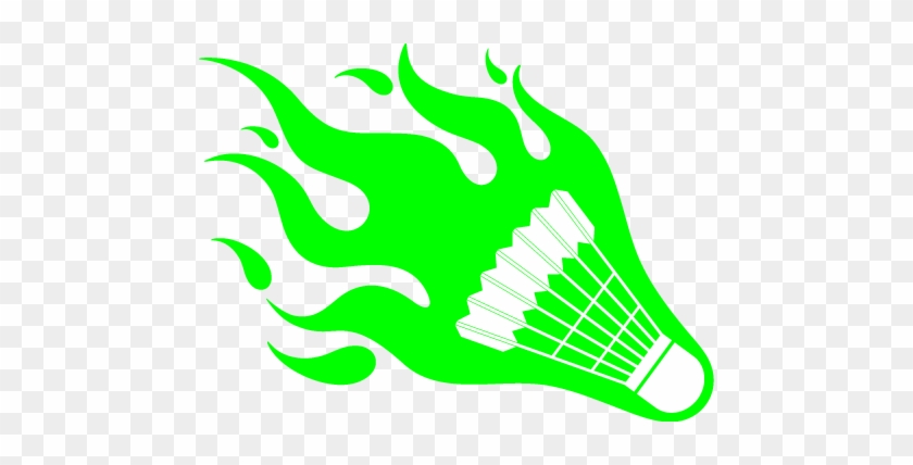Green Badminton Birdie - Shuttle Cock On Fire #1626569