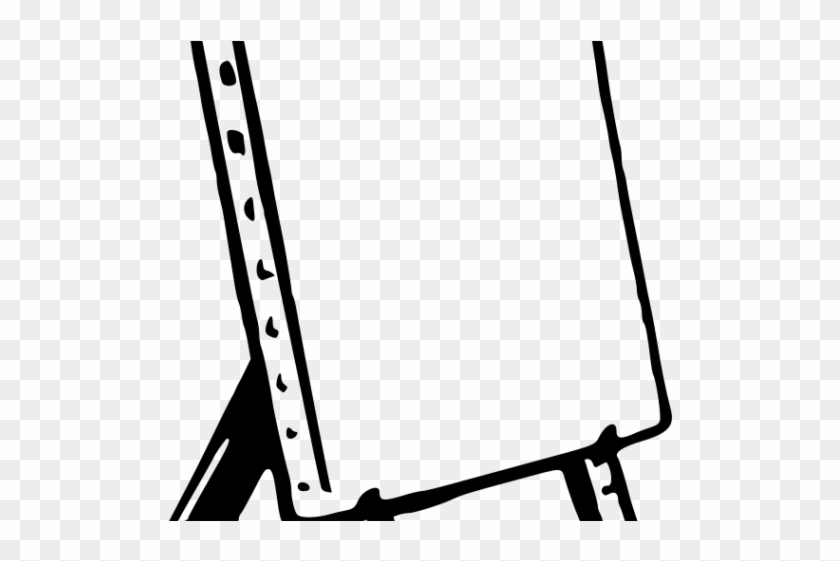 Paint Brush Clipart Easel - Art Easel Clipart Black And White #1626834