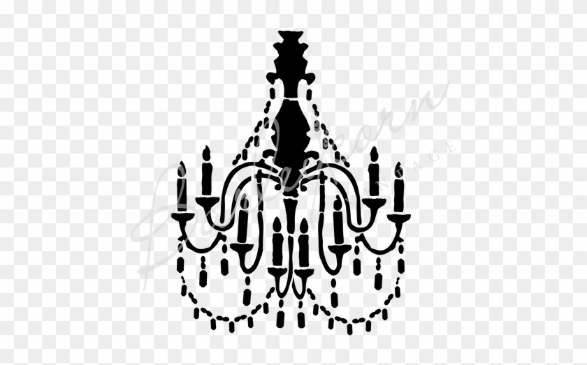 Drawn Chandelier Stencil - Chandelier Clip Art #1626982