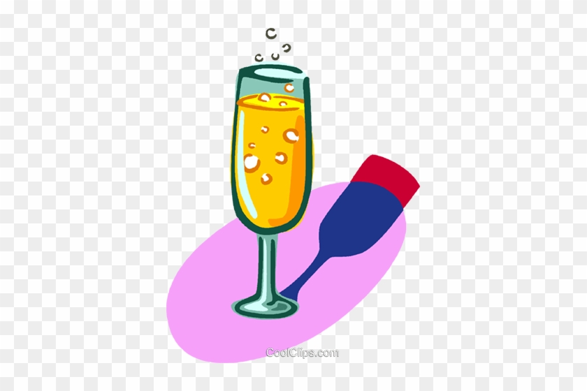 Glass Of Champagne Royalty Free Vector Clip Art Illustration - Glass Of Champagne Royalty Free Vector Clip Art Illustration #1627257