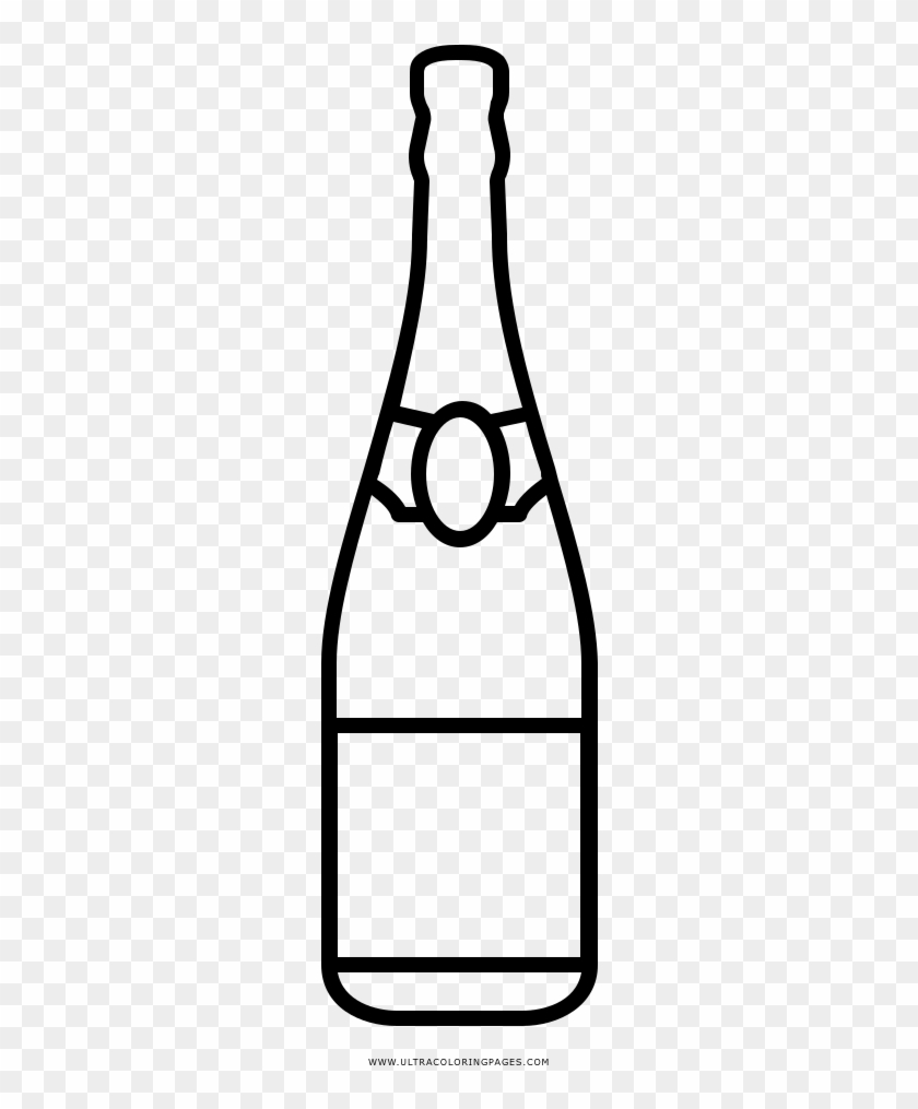 Champagne Coloring Page - Glass Bottle #1627293