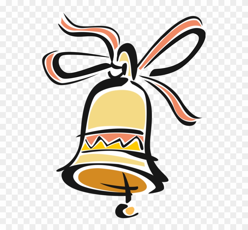 Vector Illustration Of Wedding Bell With Ribbon And - Звуковая Информация #1627320