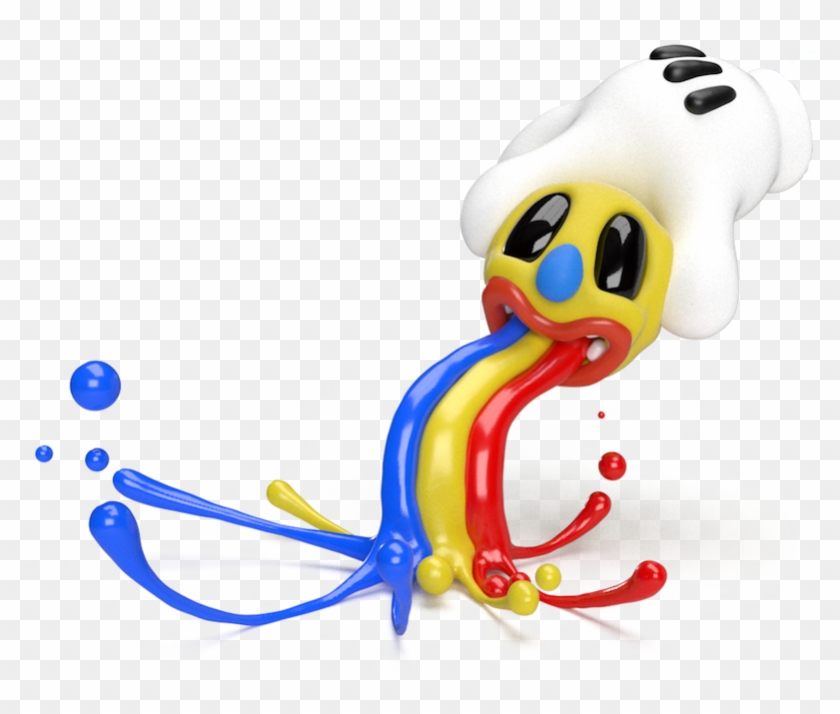 Smiley Puking A Rainbow - Cartoon #1627768