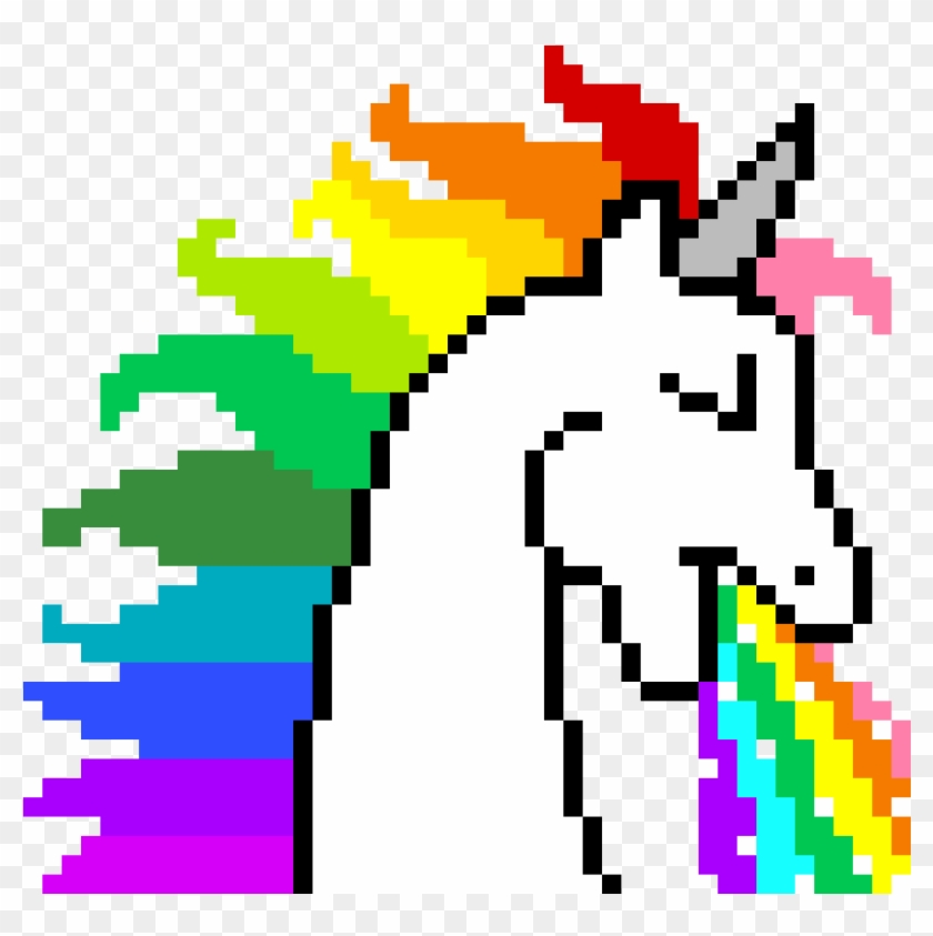 Unicorn Puke - Pixel Art Minecraft Unicorn #1627776