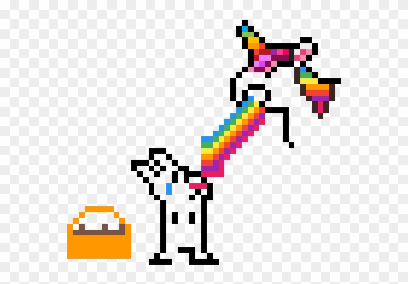 Unicorn Rainbow Puke's On Easter Bunny - Cartoon #1627795