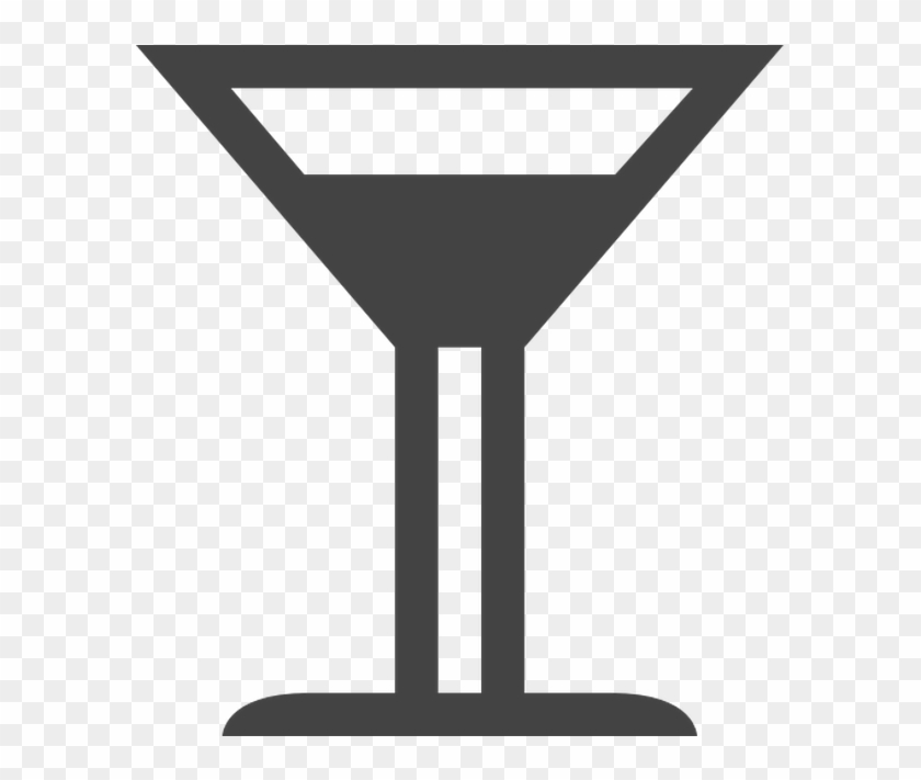 Drinking Clipart Black And White - Martini Glass #1627932
