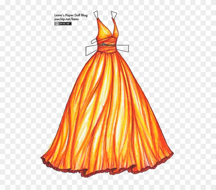Drawn Gown Fire - Flame Dress #1627949