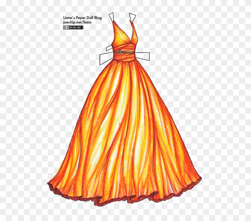 Drawn Gown Fire - Flame Dress #1627949