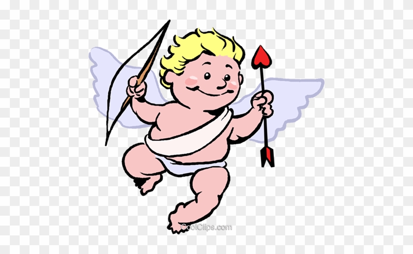 Cupid With Bow And Arrow Royalty Free Vector Clip Art - Cupid Clip Art #1628051