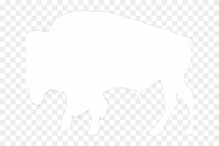 Bison Clipart Black And White - White Bison Silhouette #1628204