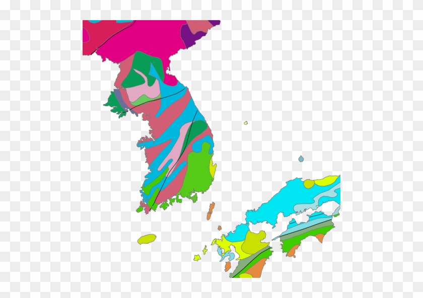 Regional Geology - Map Of North And South Korea #1628354