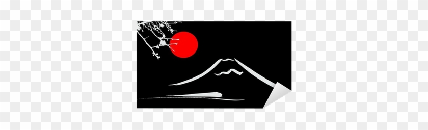 View Mount Fuji Kyoto And Osaka Flowers Red Sun Sticker - Graphic Design #1628370