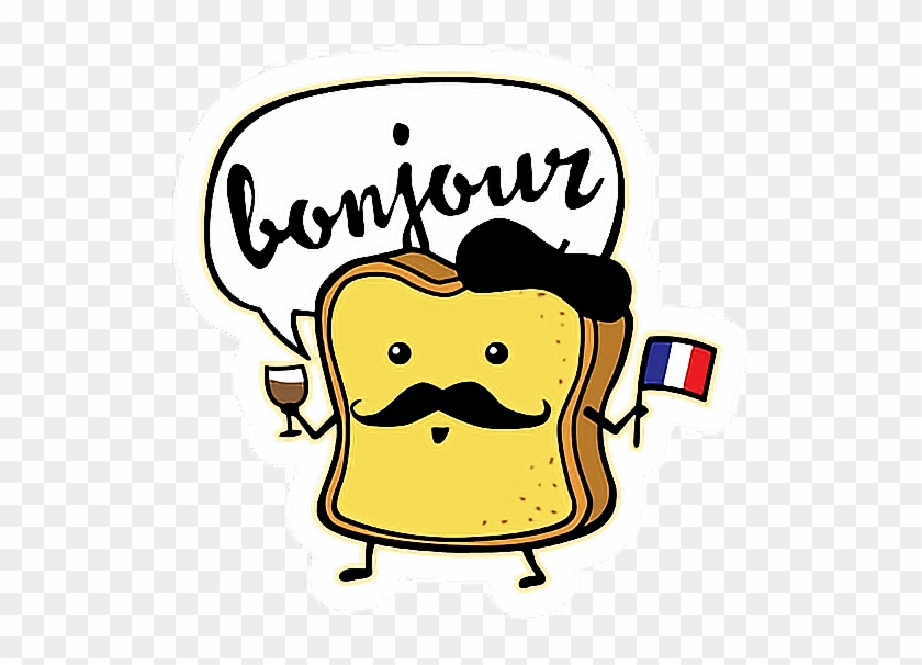 Breakfast Bread Bonjour France French Freetoedit - French Toast Cute #1628456