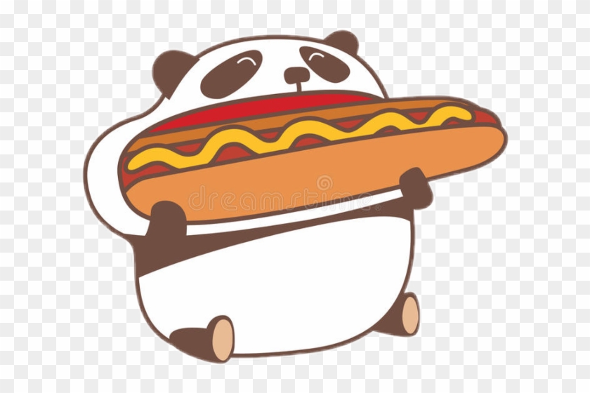 Cartoon Panda Eating Food #1628604