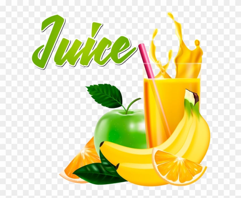 Un Vaso De Jugo De Fruta Y Un Splash Uice Naranja Frutas - Real Juice #1628712