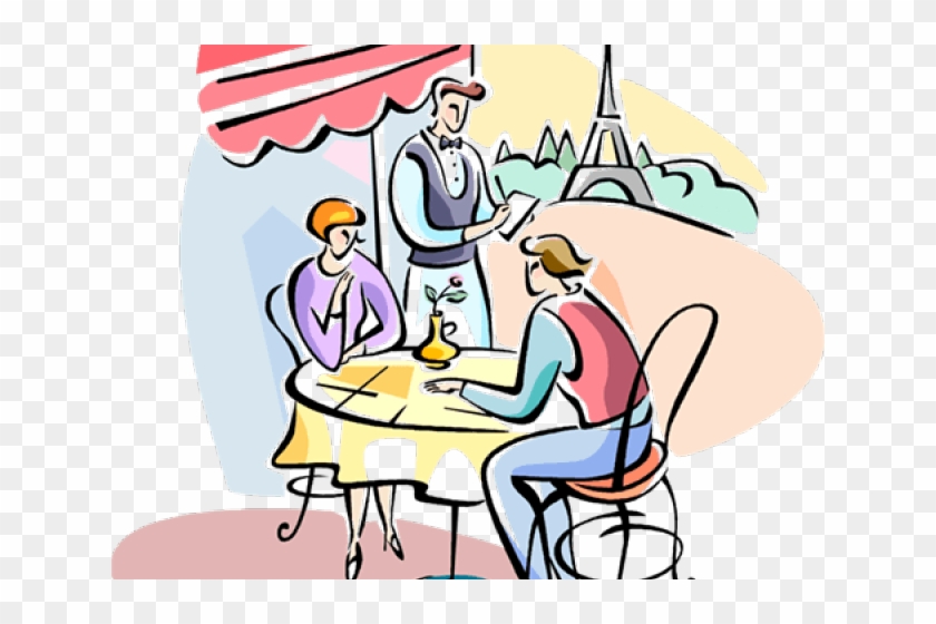 Cafeteria Clipart Cafe Scene - French Cafe Clip Art #1628736
