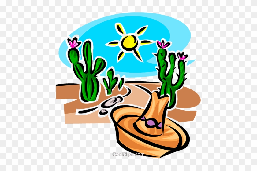 Cactus And A Hat Royalty Free Vector Clip Art Illustration - Cactus And A Hat Royalty Free Vector Clip Art Illustration #1628765