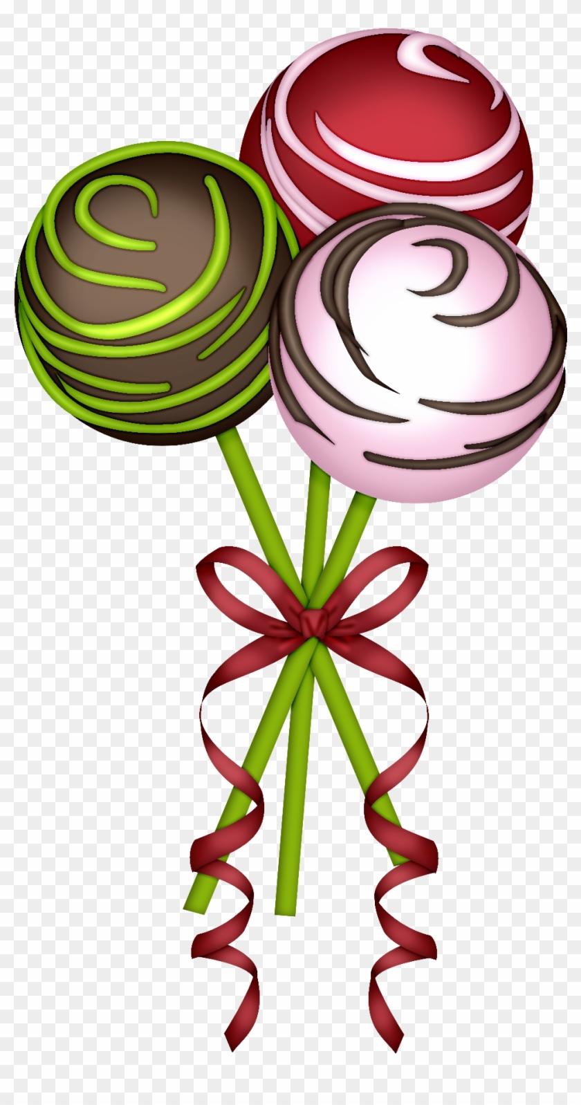 Easy Christmas Ornaments, Christmas Art, Cookie Cake - Clip Art Cake Pops #1628894